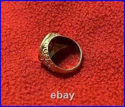 14K Yellow Gold Plated Silver Men's US Lady Liberty Coin 1973 Customized Ring