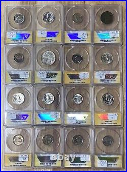 16 Coin Mixed Lot ANACS Quarters, Silver War Nickels, Proofs ETC. GNNE