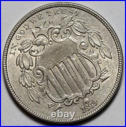 1869 Shield Nickel US 5c Coin L5