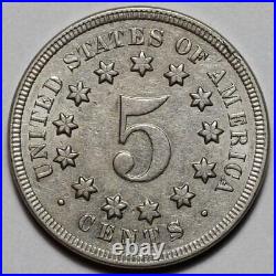 1869 Shield Nickel US 5c Coin L5