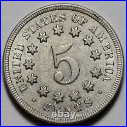 1869 Shield Nickel US 5c Coin L5