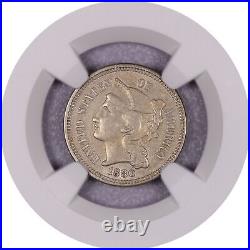 1880 3CN Three Cent Nickel NGC AU Details Cleaned Circulated Coin LABEL ERROR