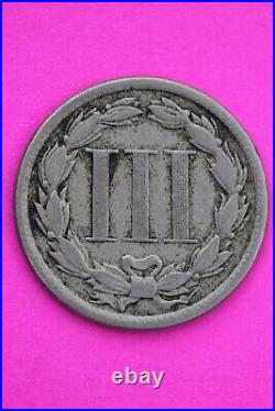 1882 Three 3 Cent Nickel Scarce Semi Key Date Type Coin Philadelphia Mint 01