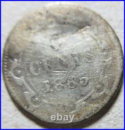 1885 Canada Newfoundland Silver RARE DATE Five Cents Coin Nickel 5 cents 5c F797