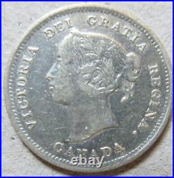 1887 Canada Silver Five Cents Coin EF NICE GRADE KEY DATE Nickel 5 cents 5c F827