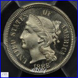 1888 Cameo Proof Nickel Three Cent Piece 3CN PCGS PR 64 CAM