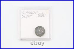 1888 Canada 5¢ Silver Coin AU Toned RCM 5C Five Cents Almost Uncirculated KM#2