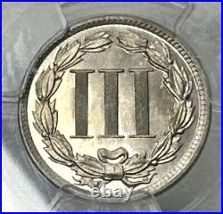1889 Proof Three Cent Nickel Pcgs Pr64