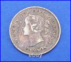 1900 Victoria Silver Canadian 5 Five Cents Coin Round 0's