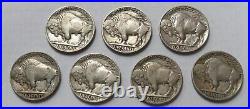 1931 S United States Buffalo Nickel 7 Coin Vg -f Lot