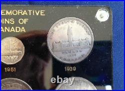 1935-1964 Commemorative Coins of Canada 5 Silver Dollars + 1951 Nickel E0921