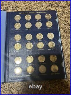 1938-1964 Jefferson Nickel Album Complete with WW2 Silver War Coins