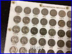 1938-1964 Jefferson Nickels in Capital Plastics Acrylic Holder 71 Coins