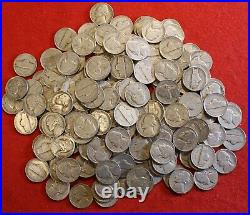1939-D Jefferson Nickels 40 coin roll circulated