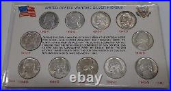 1942-1945 Silver War Nickel Set 11 Coins Total in Info Holder Mostly UNC