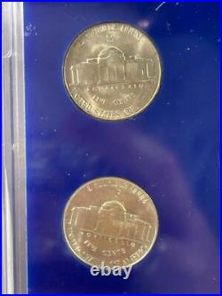 1942-1945 U. S. Wartime Silver Nickels, Littleton Coin Set, Acrylic COA A3.16