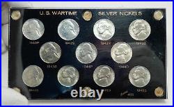 1942-1945 WWII US Silver Alloy 5 Cents NICKEL 11 Coins Set United States i78512