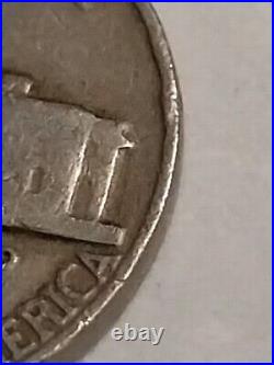 1942 Thomas Jefferson Nickel, Errors, Rare, US Coin, 5 Cents, No Mint Mark