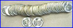 1944-D 5C Jefferson Silver War Nickel Roll AU/Uncirculated 40 Coins Stock Photo