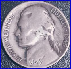 1945-P Jefferson Nickel Silver Type 2 Reverse, With Errors