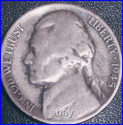 1945-P Jefferson Nickel Silver Type 2 Reverse, With Errors