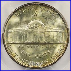 1945-S 5c Wartime Silver Jefferson Nickel PCGS MS67