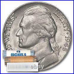 1948 Jefferson Nickel 40-Coin Roll BU SKU#42230