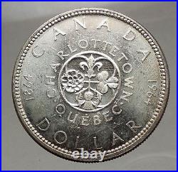 1964 CANADA Quebec Charlottetown Commemorative BIG SILVER Dollar Coin i57136