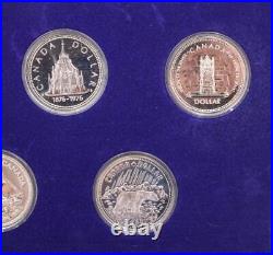 1971-1980 Canada 18-coin complete Silver and nickel dollar set Choice condition