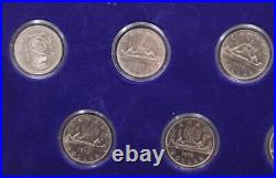 1971-1980 Canada 18-coin complete Silver and nickel dollar set Choice condition