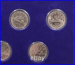 1971-1980 Canada 18-coin complete Silver and nickel dollar set Choice condition