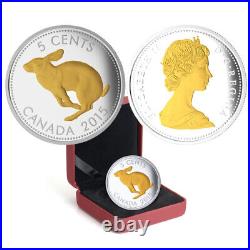 2015 1oz Gold Plated Legacy Of The Canadian Nickel Centennial 5 cent Silver Coin
