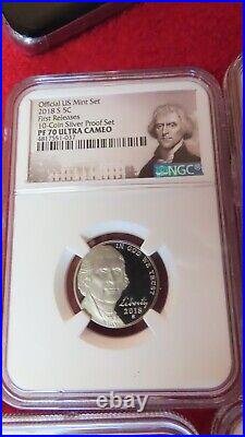2018 D JEFFERSON NICKLE NGC PR PF 70 from Silver 10 coin set