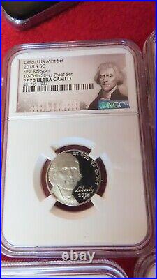 2018 D JEFFERSON NICKLE NGC PR PF 70 from Silver 10 coin set