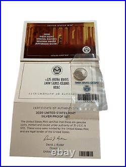 2020-S US Mint SILVER Proof Set OGP & COA 11 Coins WITH W NICKEL