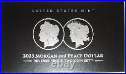 2023-S Reverse Proof set Morgan Peace Dollars 2 coins OGP IN HAND ships now 23XS