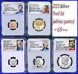 2023 US Mint 5 Coin Silver Proof SET Dime Cent Nickel $1 50c NGC PF69 ER