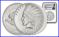 2024 NPF 2oz Silver Super Incuse Indian Head Double Eagle NGC SP70 FDOI Mercanti