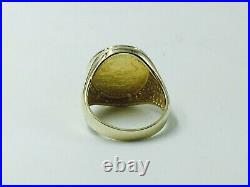 20 MM Coin US Liberty Wedding Men's Ring Without Stone 14k Yellow Gold Finish
