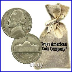$25 Face (500 Coins) Circulated War Nickels 35% Silver (1942-1945)
