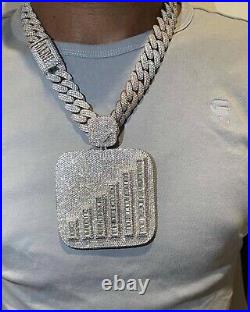 5.00Ct Baguette Cut 925 Silver Gold Plated Simulated Diamond Men Hip hop Pendant