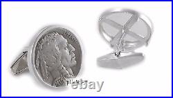 Buffalo Indian Head Nickel Sterling Silver Coin Cufflinks With Coins
