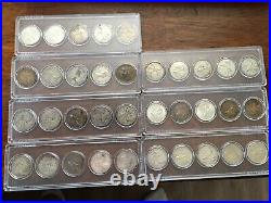 CANADA COINS Vintage Quarters-35&Dimes-18 Silver, Nickel-1, Pennies-21=Total 75