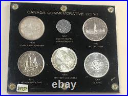 Canada Commemorative Coins 6 coin set five silver dollars and one nickel