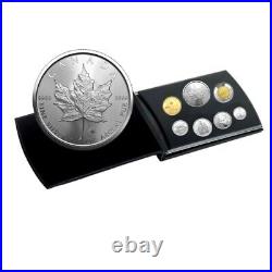 Canada Pure Silver $5 Bullion Maple Leaves Gift Coins Set, Royal Mint, 2021