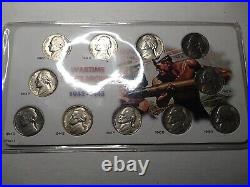 Complete Set of 1942-1945 Silver War Nickels 11 Coins AU/BU in EMCO War Holder