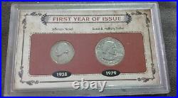 First Year of Issue Jefferson Nickel 1938 & Susan B. Anthony 1979 Coin Set