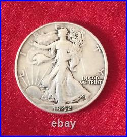 Half Dollar Silver Coin 1942 W United States of America Liberty