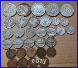 Half Dollars, Quarters, Nickels, Dimes, Cents. Many RARE, Many 90% silver
