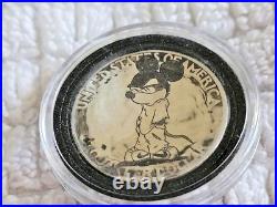 Hobo Nickle of Micky Mouse on Silver Quarter